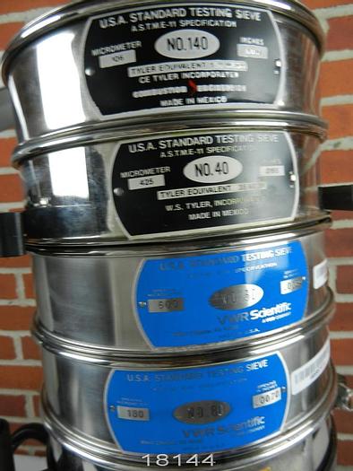 Used Ws Tyler RX29 Sieve Tester, Rotap Type, 8-Plates (150, 75, 45, 850, 180, 106, 425 & 600), Micron #18144