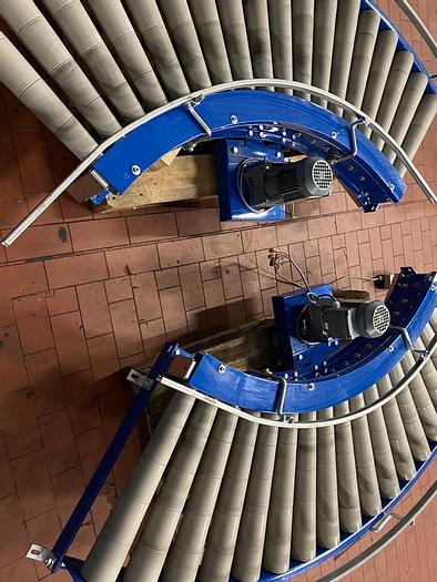 Gebraucht Rollenbahnkurve 90° mit Seitenführung Fördertechnik Kurve Rollen