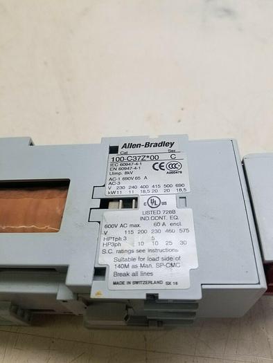 Used Allen-Bradley 100S-C37ZJ14C Nom-Reversing Contactor Contactor Coil 24VDC