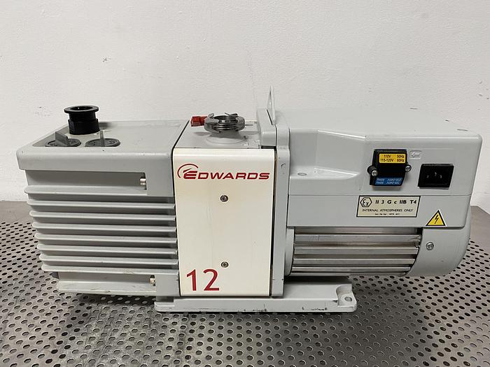 Used Edwards RV12 Rotary Vane Vacuum Pump 115V w/ KF25 Fitting