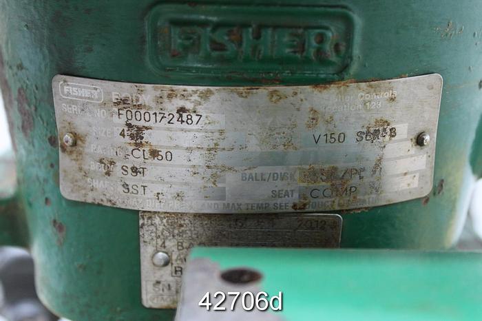 Used Fisher 4" V150 Series B Vee-Ball Valve #42706