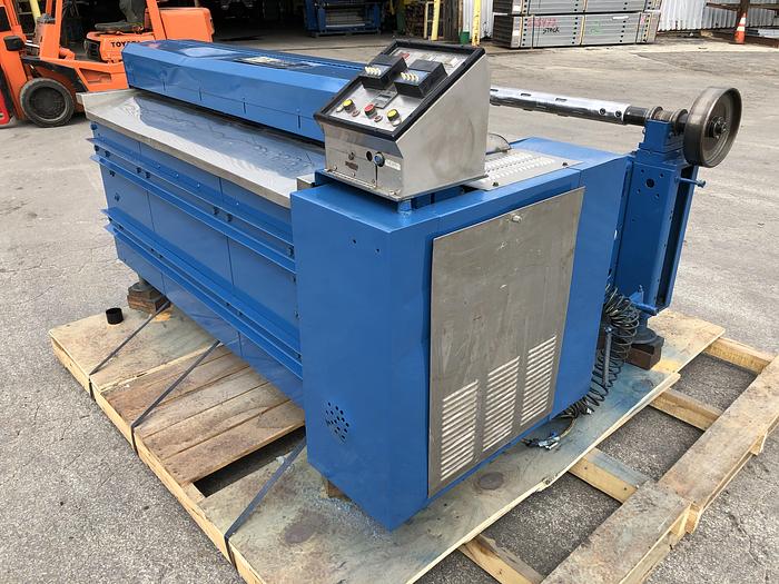 Used 60" ROSENTHAL SHEETER WA-S-5-HIBTVA W/ 3" MANDREL AND SCORE SLITTING