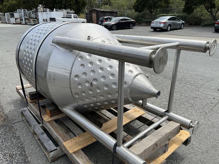 Used Tank, 132 Gallon, 500 Liter, S/St, Jkt, Agit, Cone Bottom #S744576