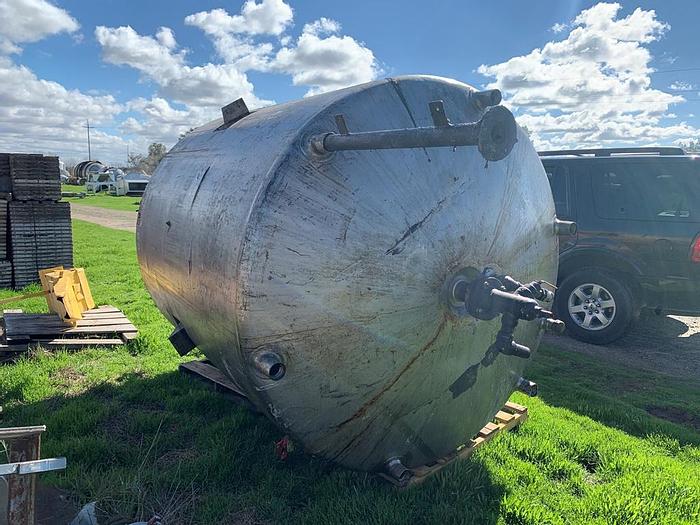 Used Reactor, 1,500 Gallon, 316 S/st, Jkt, 6' X 7', DT/DB, 75 PSI #L743661