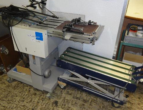 Used Schneider FS80 shingle stream envelope feeder 2007