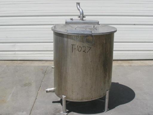 Used 100 GALLON SINGLE SHELL TANK WITH LIFT LID AND SLOPED BOTTOM