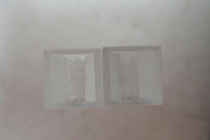 Used (2) Fisher Scientific 283 QS 1.000 14-385-914A Quartz Semimicro Cells Cuvettes