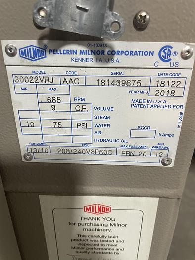 Used 2018 MILNOR 60LB WASHERS (3 AVAILABLE)