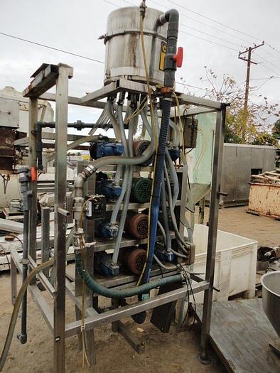 Used Filler, Bottle, 8 Head, Inline, S/st, Less Heads, Pump #C741486