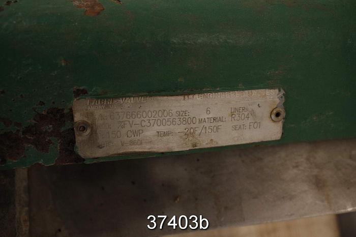 Used Fabri  Fabri 6" Hand Operated Knife Gate Valve #37403