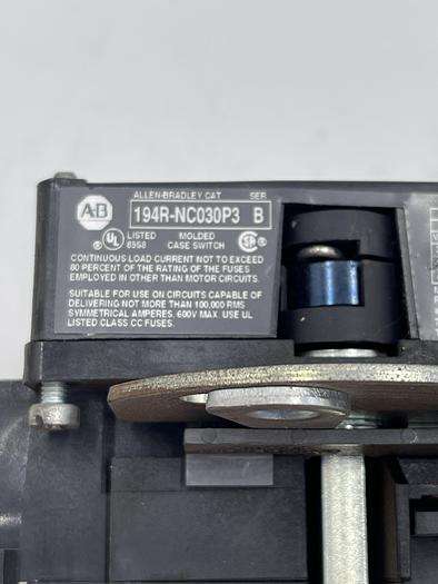 Used Allen-Bradley 194R-NC030P3 Ser B 194R-NHR1 Ser A