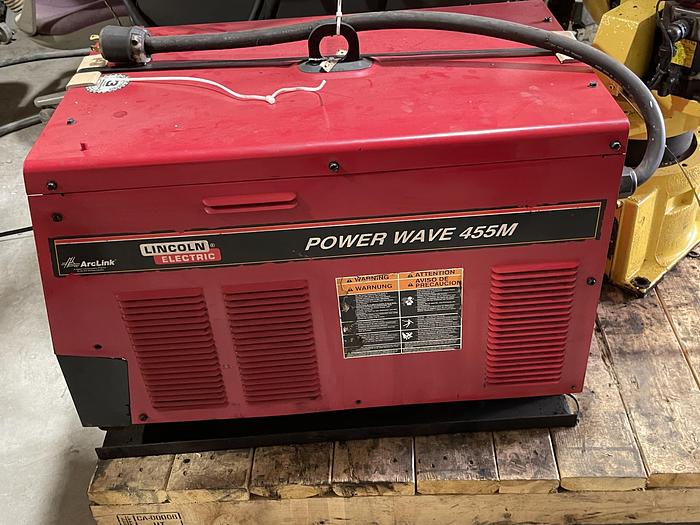 Used FANUC ARCMATE 120iB/10L MIG WELDING ROBOT WIRE FEEDER, TORCH, LINCOLN POWER WAVE 455M