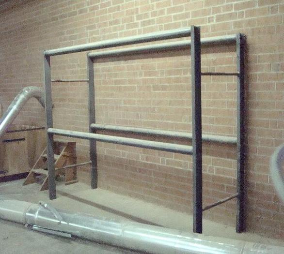 Used LOT OF HEAVY-DUTY CUSTOM-BUILT PALLET RACKING