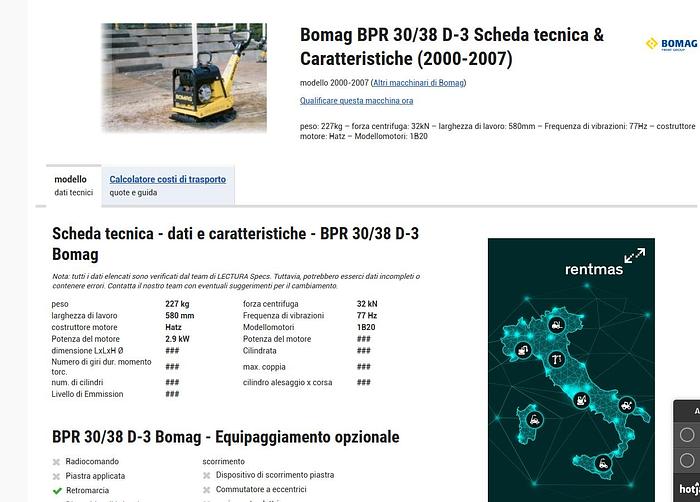 Usato PIASTRA VIBRANTE BOMAG