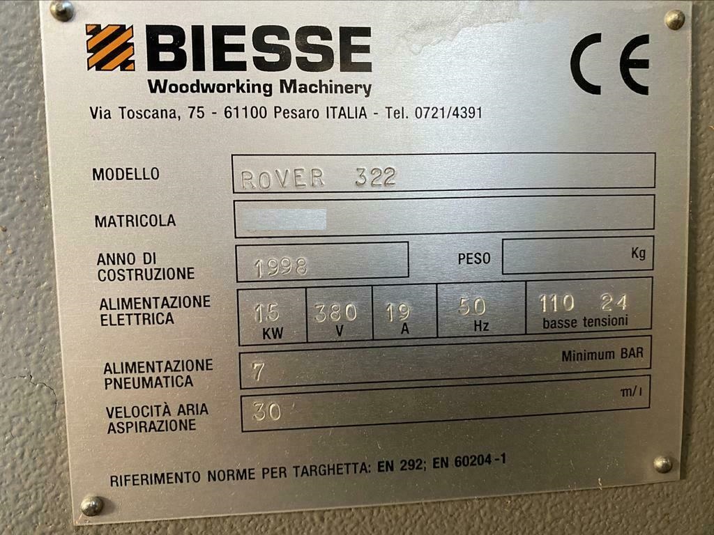 Used BIESSE ROVER 322 - 1998