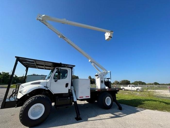 Used Hi-Ranger XT60 65ft Bucket Boom on 2013 Freightliner M2-106 4x4 Reg Cab Flatbed Truck – CZ6615