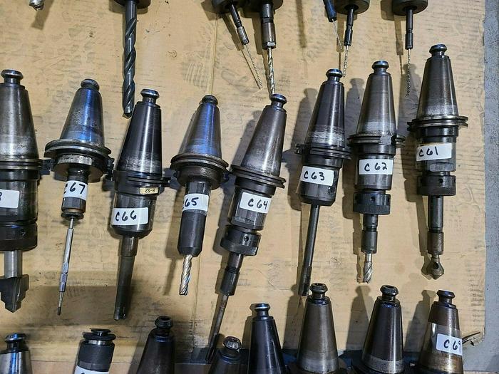Used Assorted CNC Tool Holders with Cutters & Drills For Milling Machines VMC Tools H