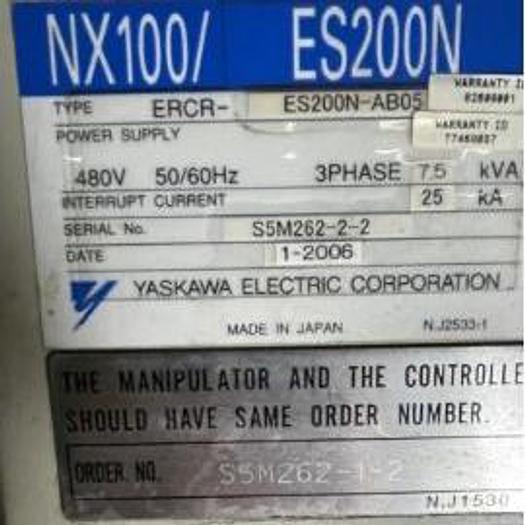 Used 2006 YASKAWA MOTOMAN ES200N 6 AXIS ROBOT 200KG X 2651MM WITH NX100 CONTOLLER