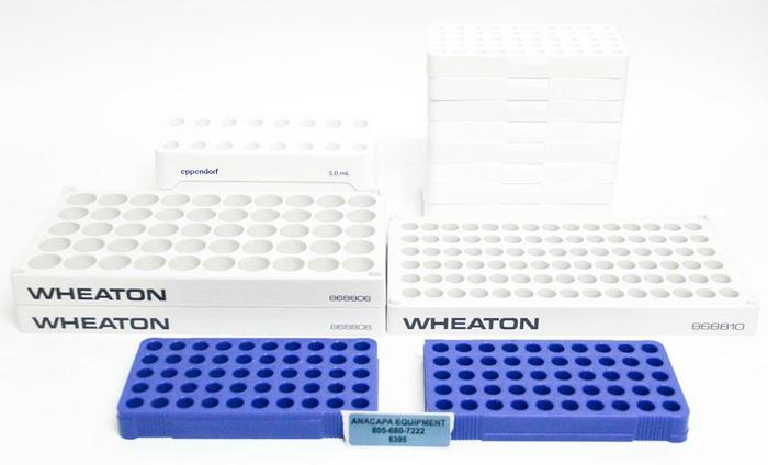 Used Nalgene Wheaton Eppendorf Lab Vial Racks LOT OF 15 (6395)