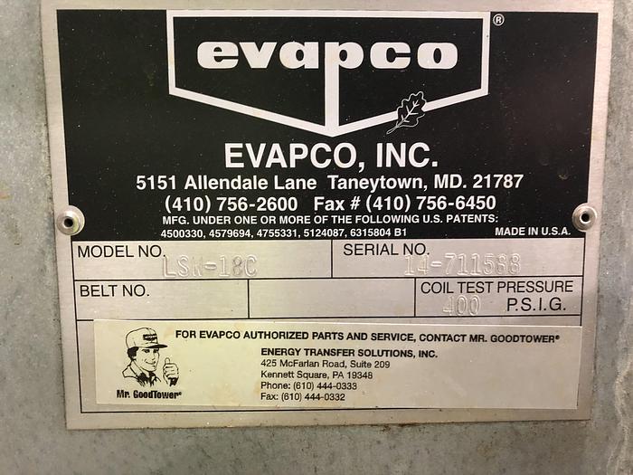 Used 2014 EVAPCO LSW-18C COOLING TOWER (On Hold)