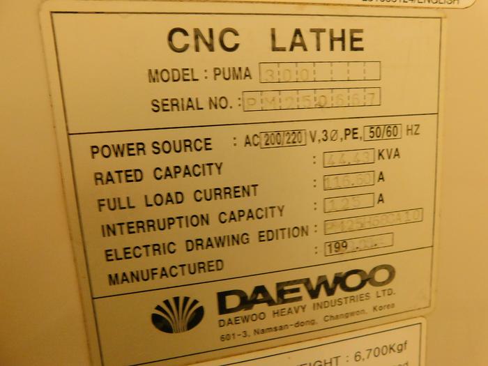 Used Daewoo Puma 300 CNC Turning Center