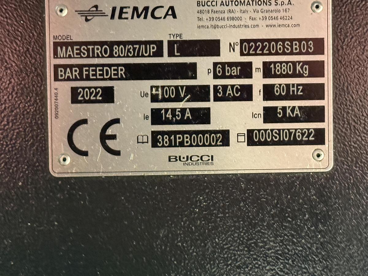 Used IEMCA Maestro 80 No Limits Bar Feed