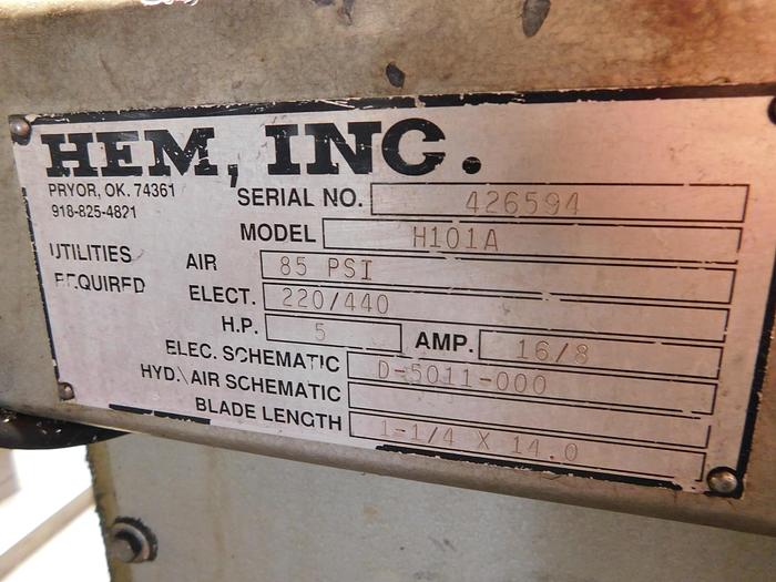 Used 12"x12" HEM H101A Automatic Horizontal Bandsaw