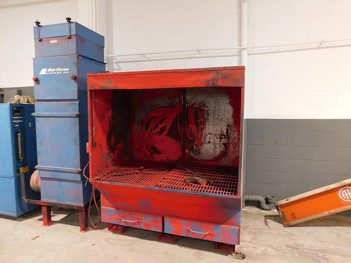 Used The Fab Shop Electric Coatings Curing Oven 11' x 6.5' x 5.5' with curing rack cart and Down Draft Powder Coat Booth