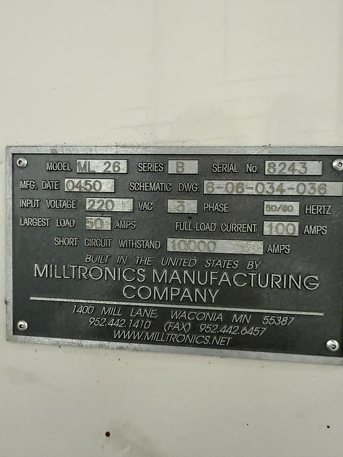 Used Milltornics ML-26 Flat Bed CNC Lathe