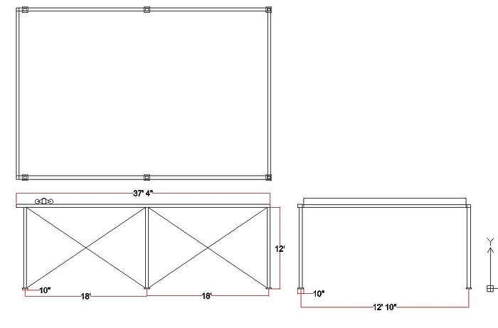 Used 2,000Lbs Bridge Crane System with Electric Chain Hoist