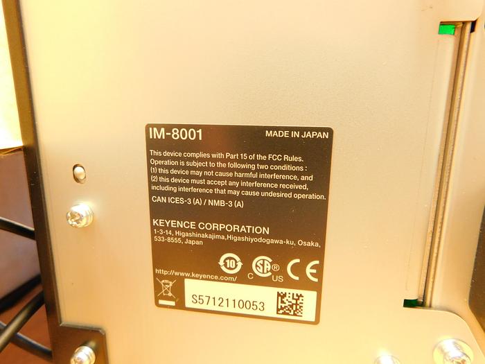 Used Keyence 8030T Image Dimension Measuring System with Rotary Fixture