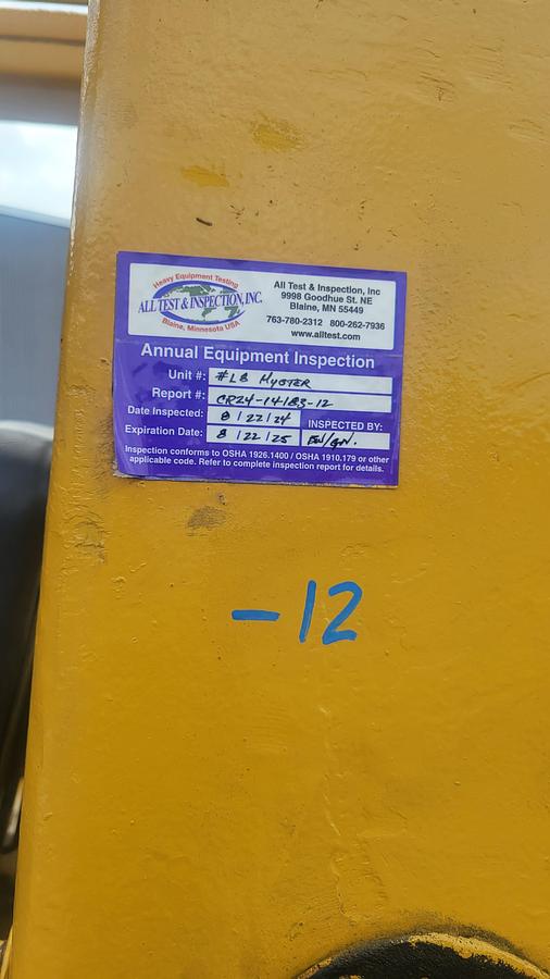Used Hyster 20,000 lb Forklift 