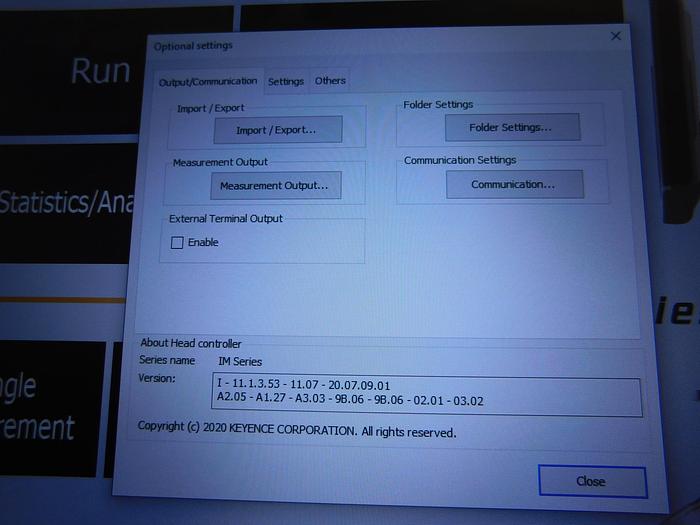 Used Keyence 8030T Image Dimension Measuring System with Rotary Fixture