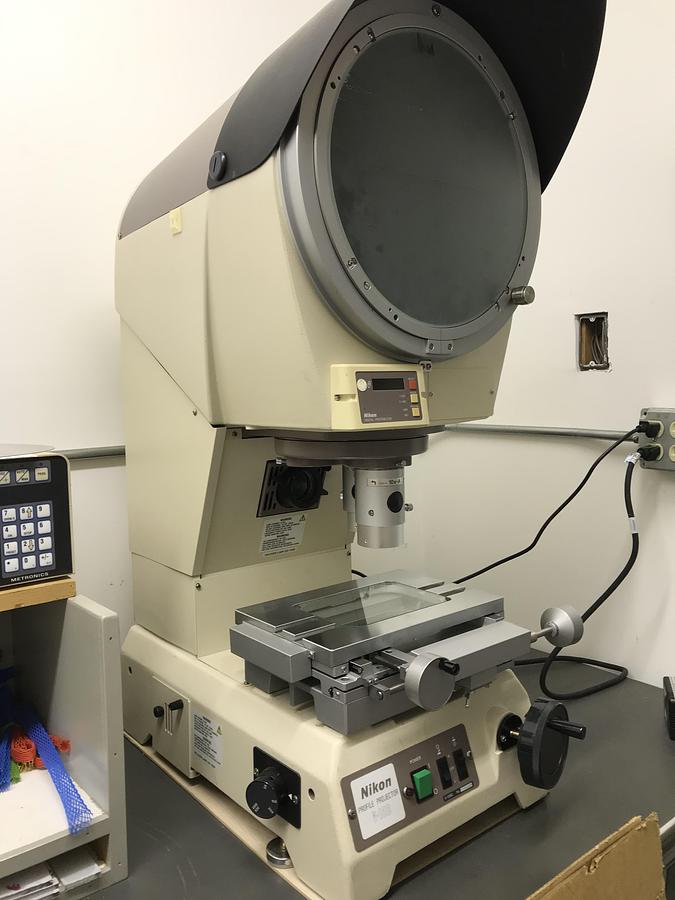Used Nikon V-12B Vertical Projection Optical Comparator Measuring Machine w/DRO