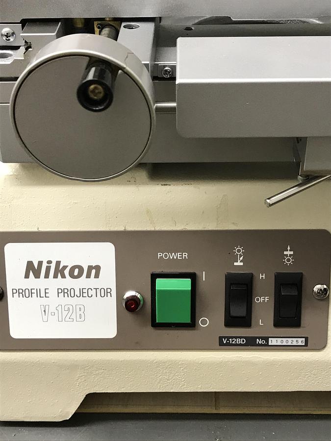Used Nikon V-12B Vertical Projection Optical Comparator Measuring Machine w/DRO
