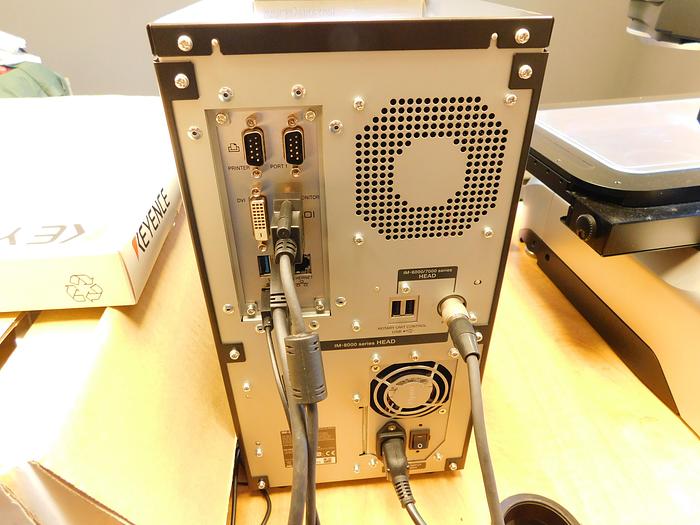 Used Keyence 8030T Image Dimension Measuring System with Rotary Fixture