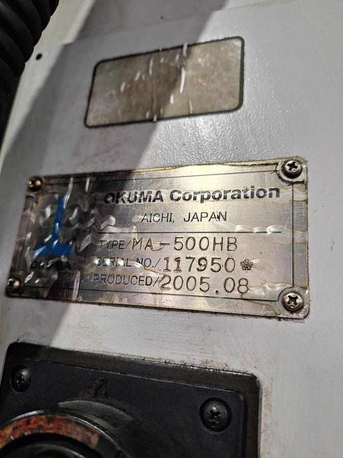 Used Okuma MA500HB Horziontal Machining Center