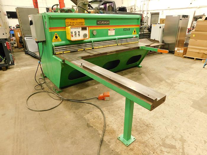 Used Accushear 62508 Hydraulic Shear 8'x1/4"