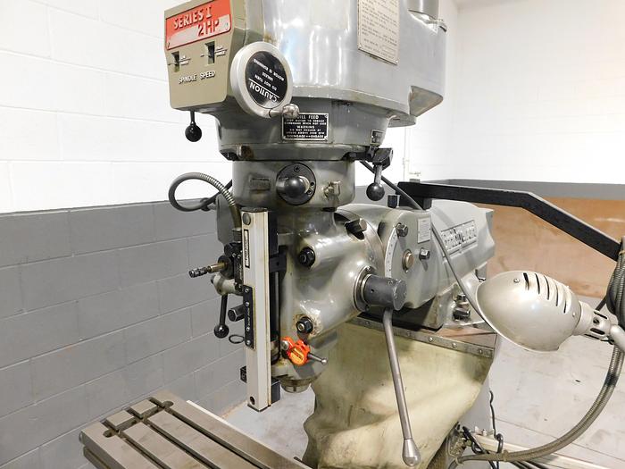 Used 9" x 42" Bridgeport Knee Mill with DRO