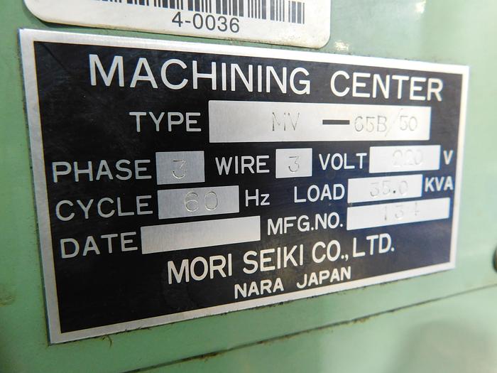 Used Mori Seiki MV65B CNC Vertical Machining Center Fanuc