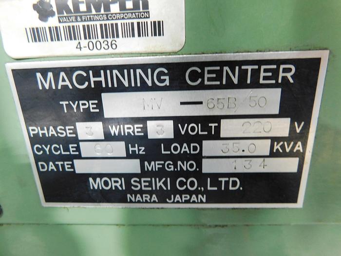 Used Mori Seiki MV65B CNC Vertical Machining Center Fanuc