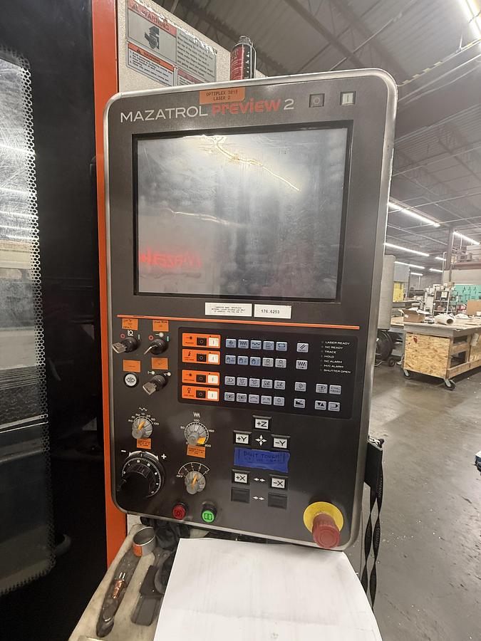 Used Mazak Optiplex 3015 CO2 Laser Cutter, 2013