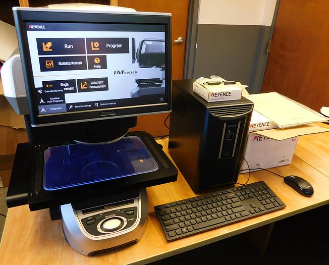 Used Keyence 8030T Image Dimension Measuring System with Rotary Fixture