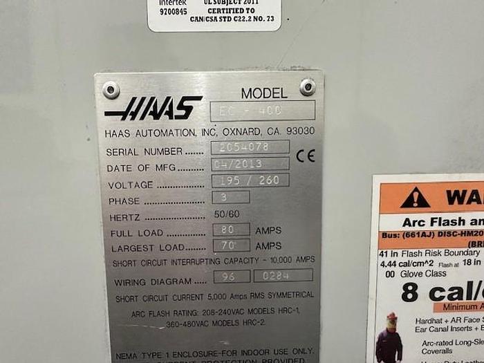 Used HAAS EC400 CNC Horizontal Machining Center
