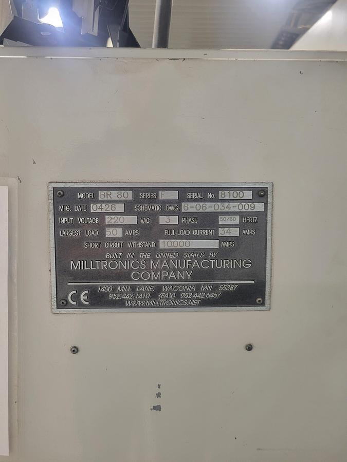 Used Milltronics BR80 3 Axis CNC Router 120" x 80" Travels