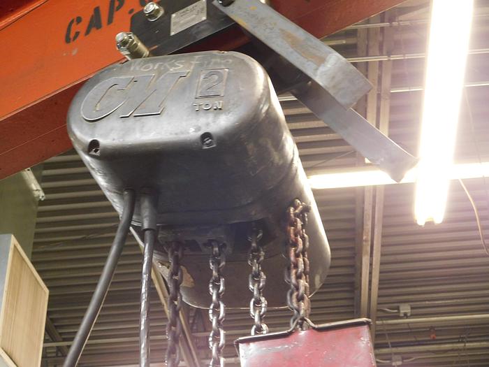 Used Abell-Howe 2-Ton Freestanding Jib Crane with Electric Chain Hoist