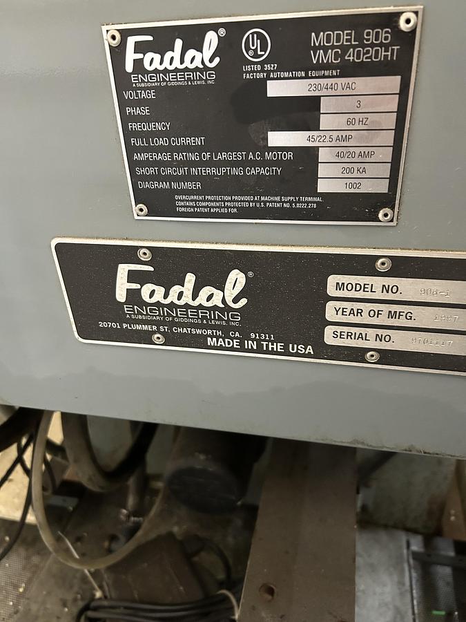 Used Fadal 4020 HT Vertical Machining Center