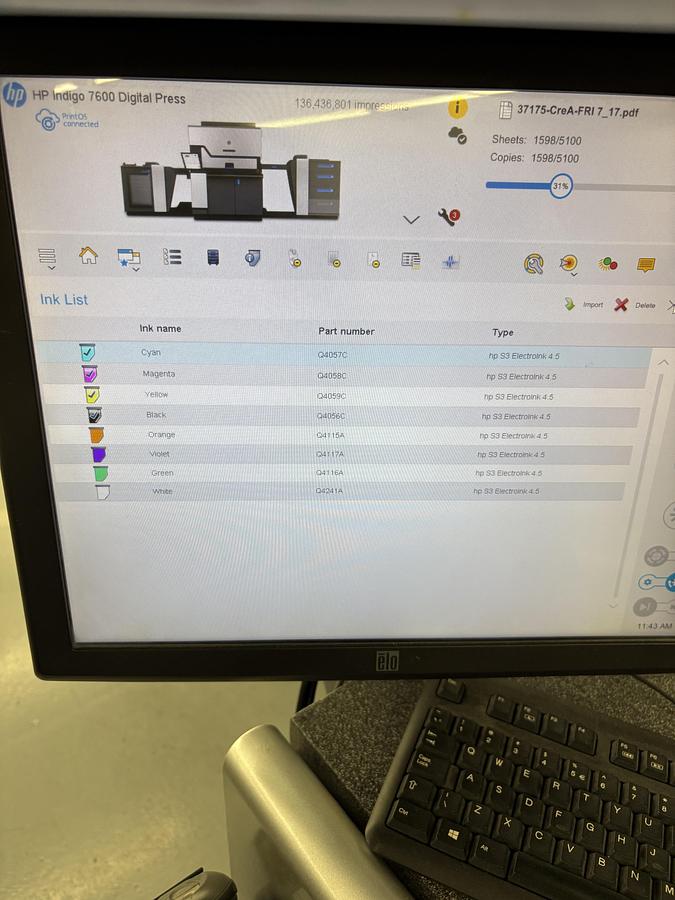 Used HP Indigo 7600 Digital Press