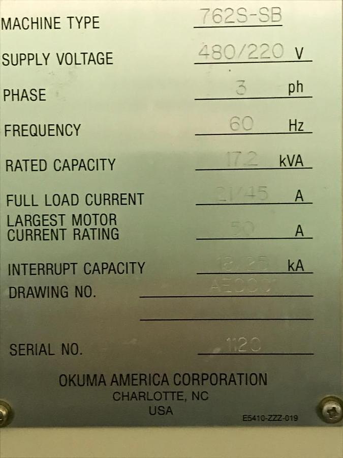 Used 1998 Okuma Crown 762S SB Lathe