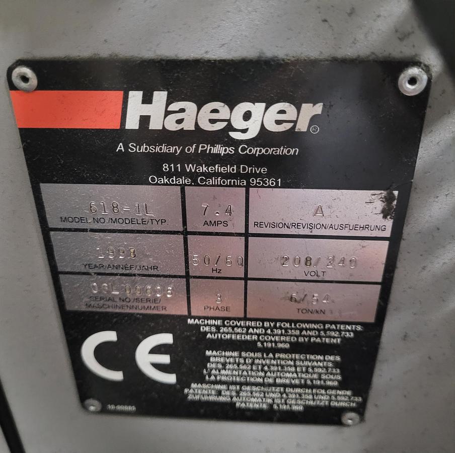 Used Heager Model 618 Insertion Press